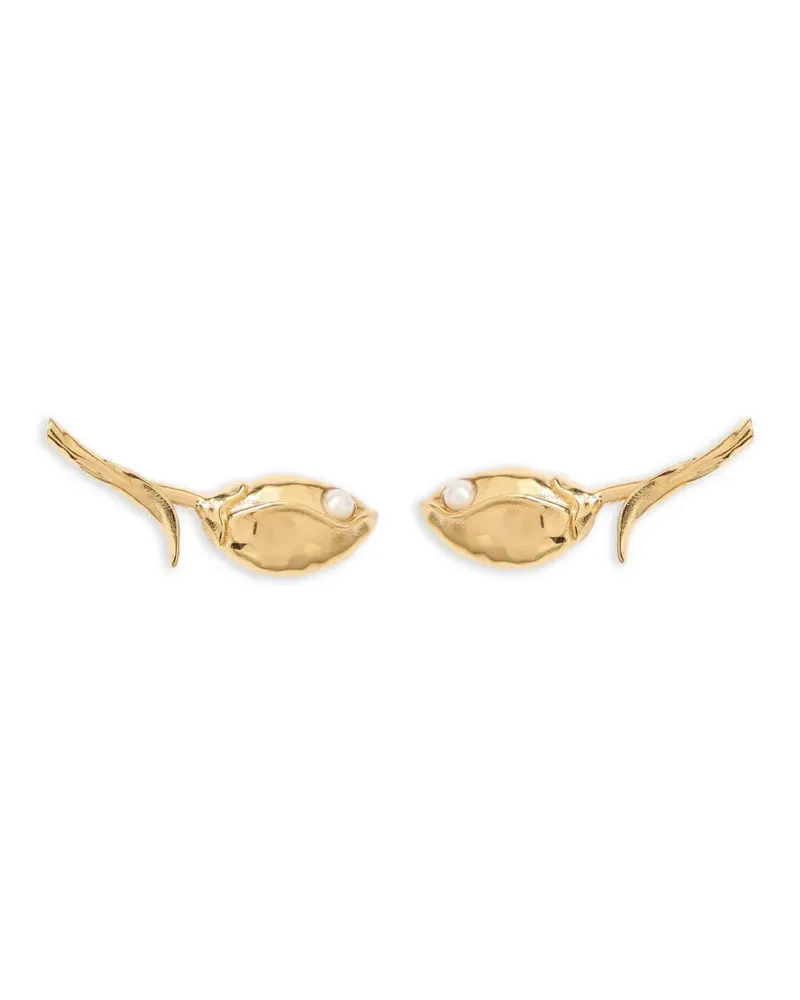 Erdem Bloom pearl-embellished earrings - Gold Gold