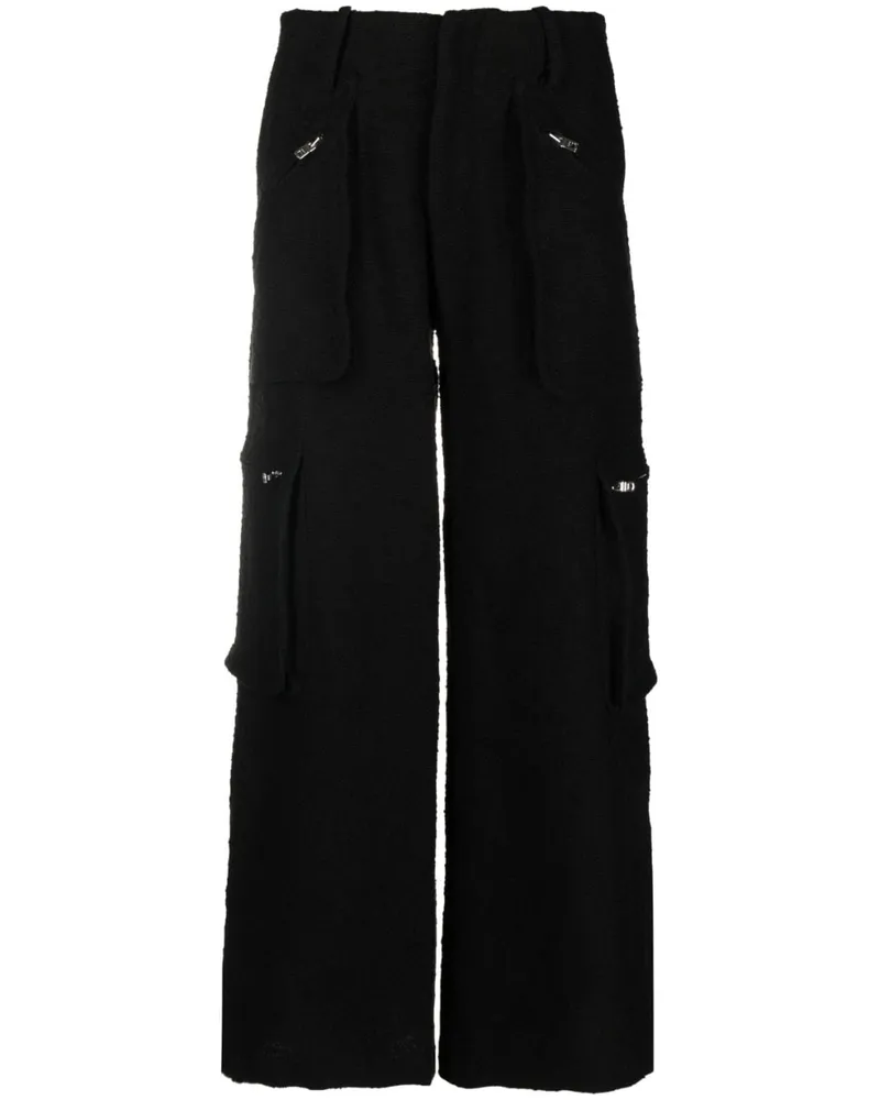 Amiri Cargohose mit weitem Bein Schwarz