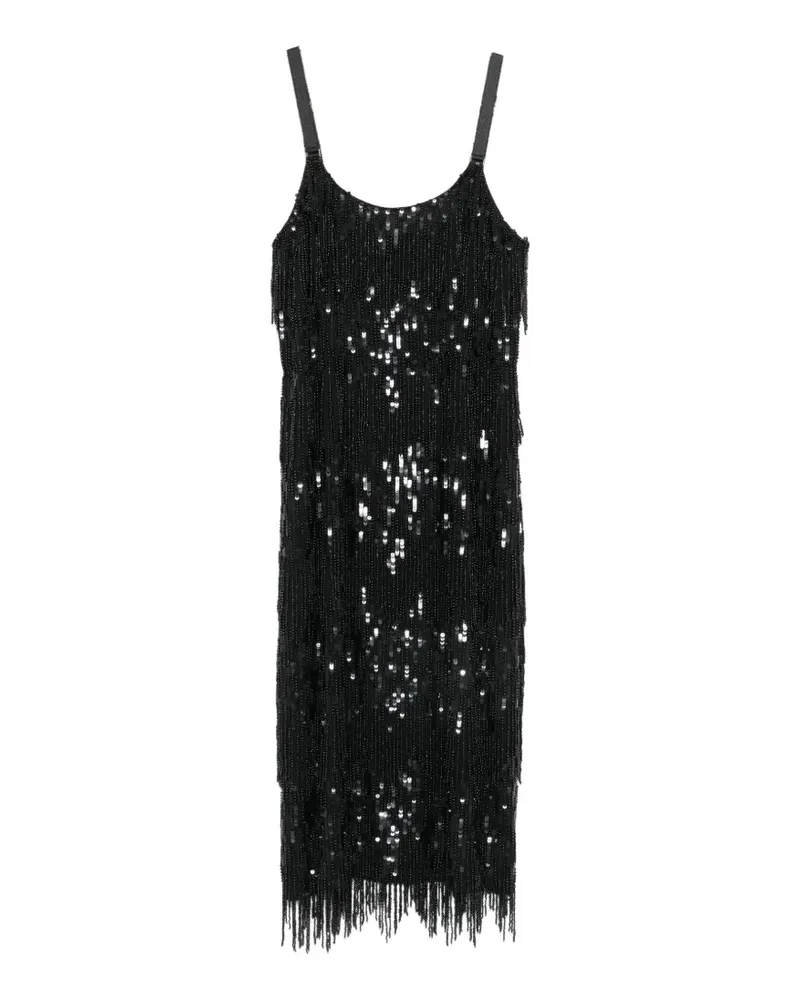 Elisabetta Franchi sequin-embellished fringed midi dress - Schwarz Schwarz