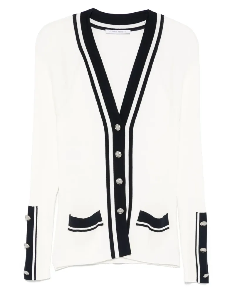 Alberta Ferretti Cardigan mit Kontrastdetails - Weiß Weiß