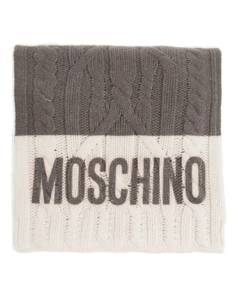 Moschino Schal mit Zopfmuster - Grau Grau