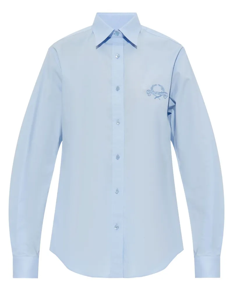 Moschino Hemd mit Logo-Stickerei - Blau Blau