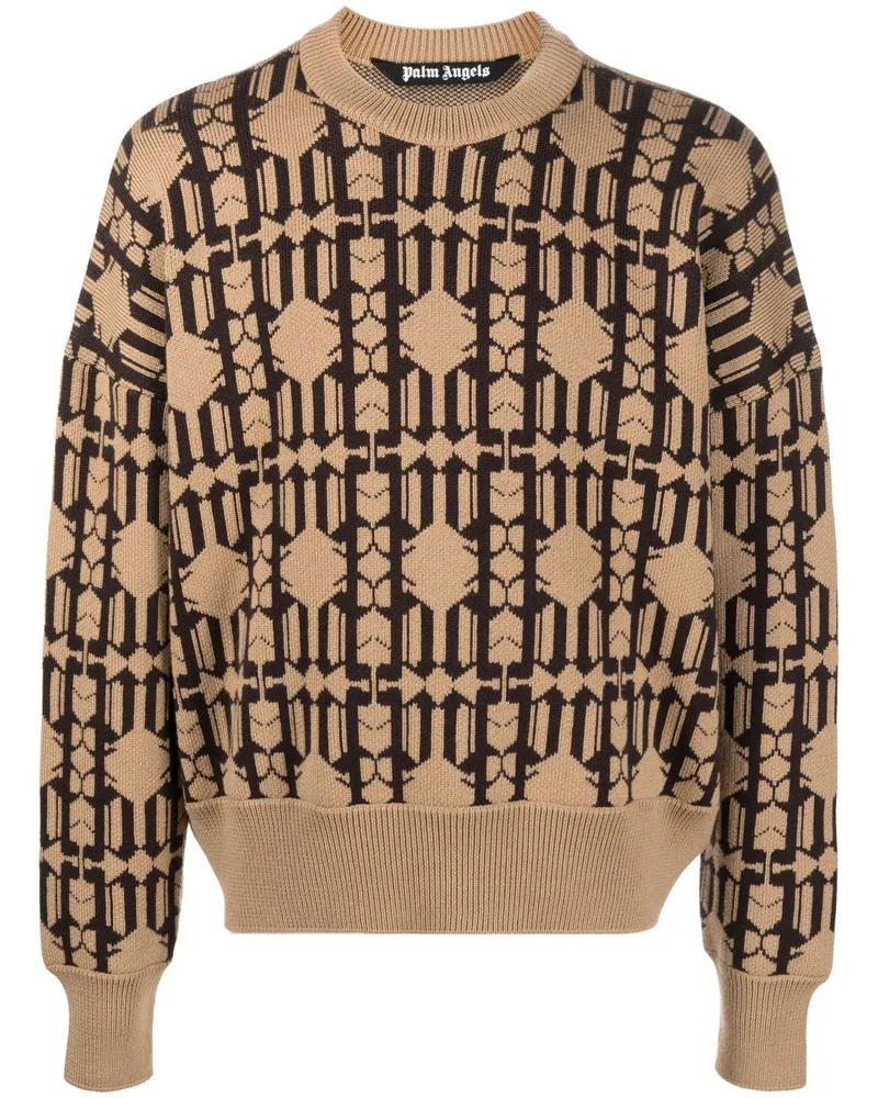 Palm Angels Pullover aus Monogramm-Jacquard - Nude Nude