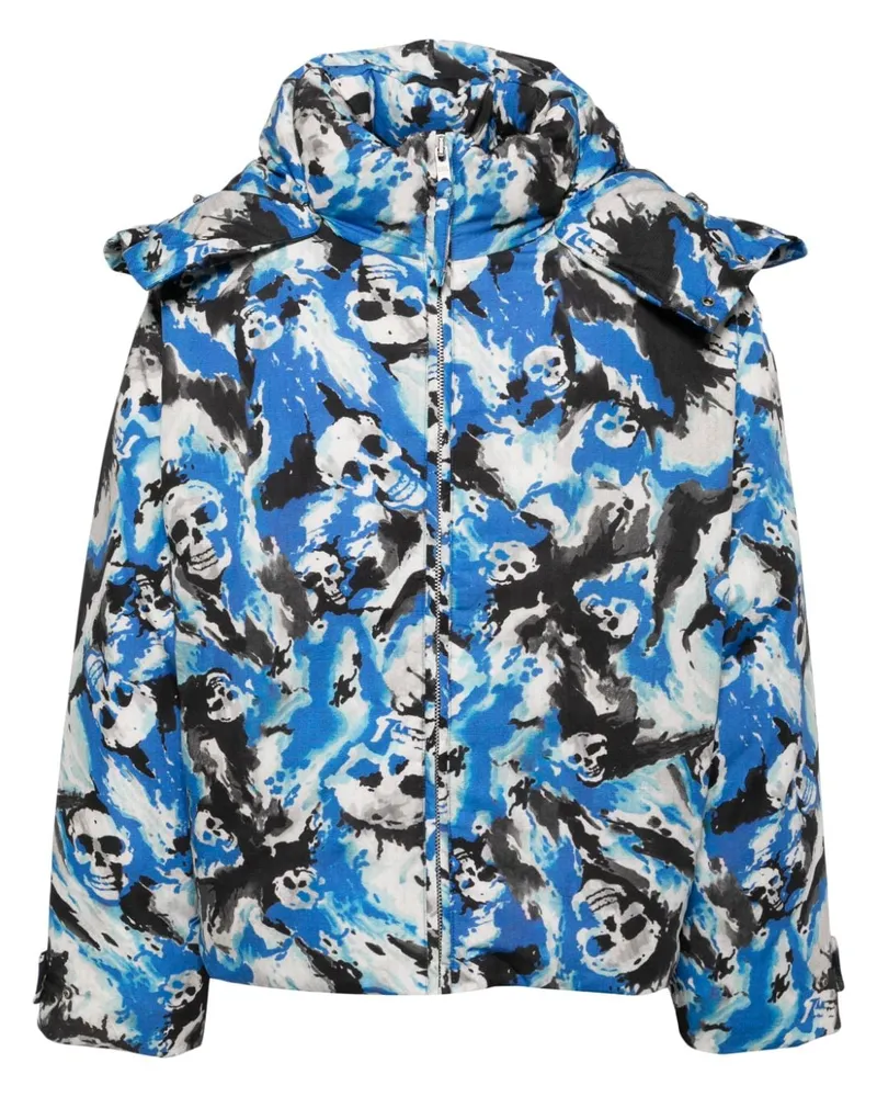ERL Wattierte Skull Jacke Blau