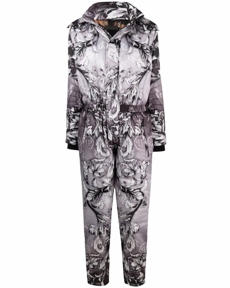 Philipp Plein Ski-Overall mit New Baroque-Print - Grau Grau