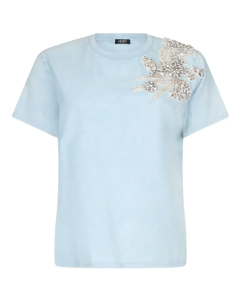 Liu Jo jewel-embellished T-shirt - Blau Blau