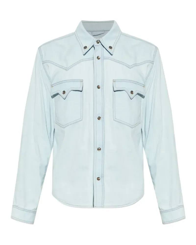 Versace western-style button-down denim shirt - Blau Blau