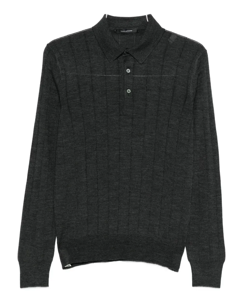 Tagliatore Geripptes Poloshirt mit Knöpfen - Grau Grau