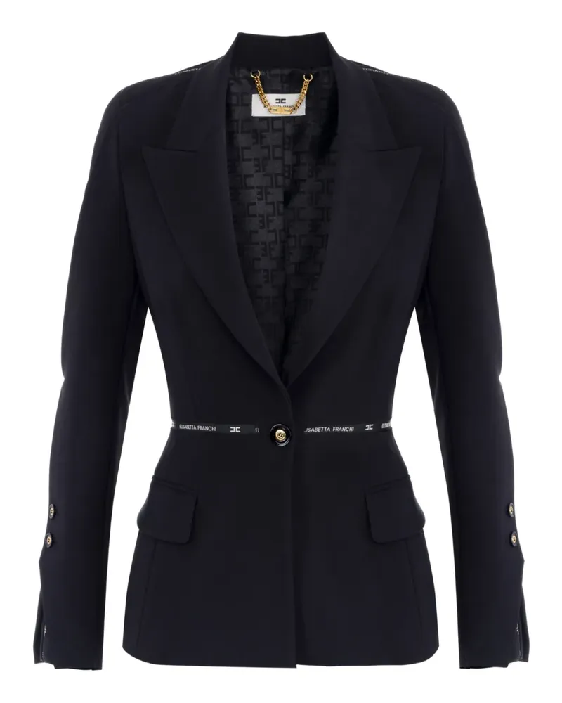 Elisabetta Franchi Strukturierter Blazer mit Gürtel - Schwarz Schwarz