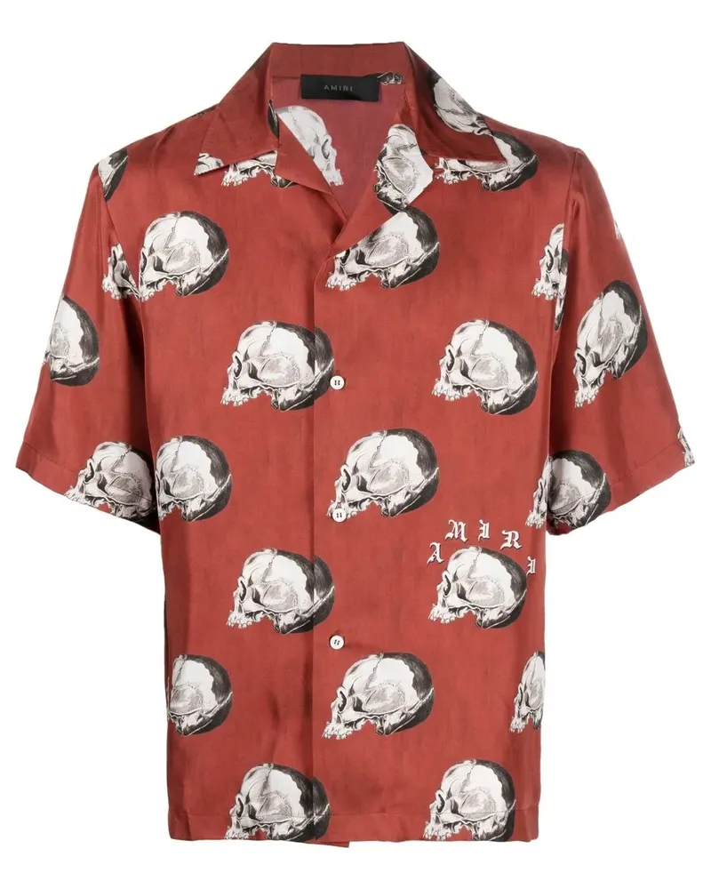 Amiri Hemd mit Totenkopf-Print - Rot Rot