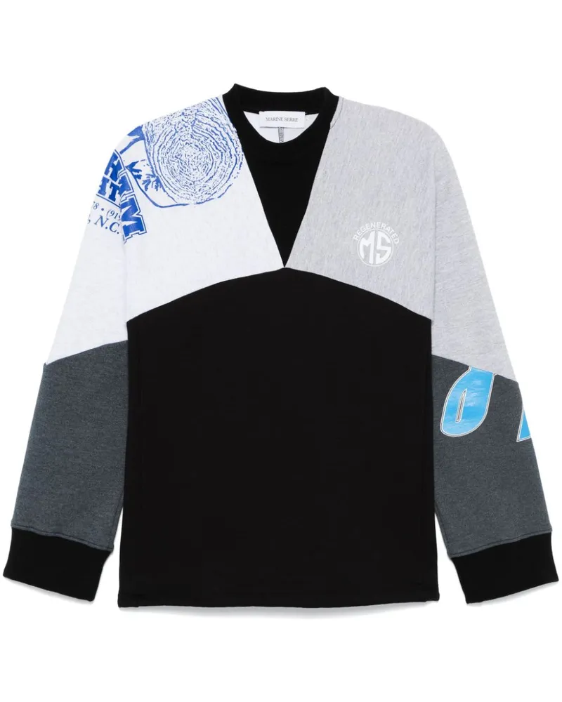 Marine Serre Sweatshirt mit Upcycling-Print - Schwarz Schwarz