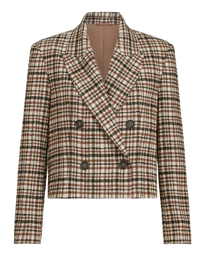 Brunello Cucinelli Komfortabler Blazer aus Wolle und Alpaka mit Monili - Nude Nude