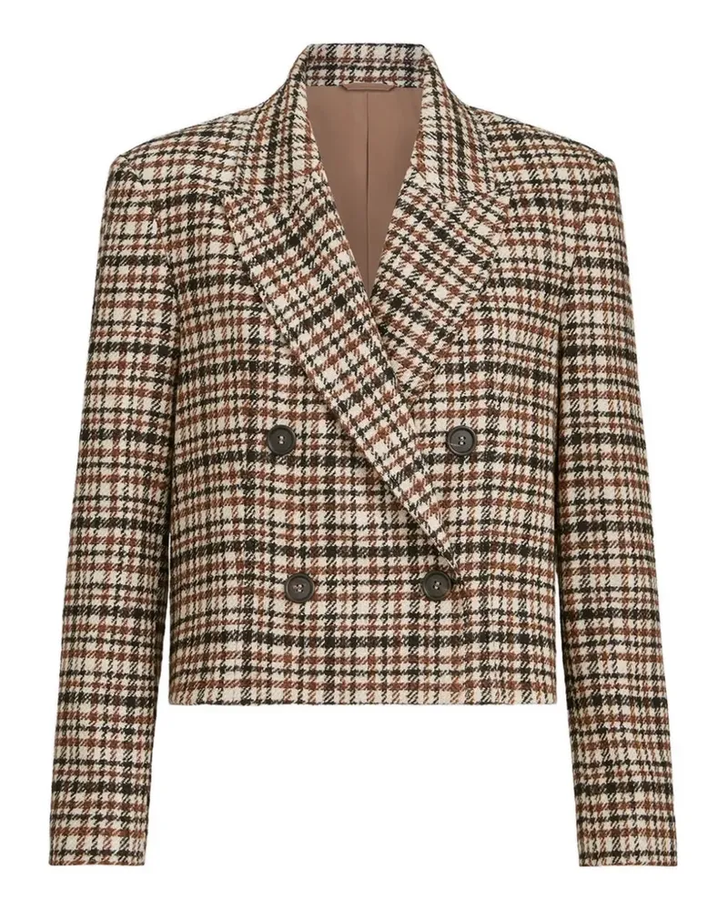 Brunello Cucinelli Komfortabler Blazer aus Wolle und Alpaka mit Monili - Nude Nude