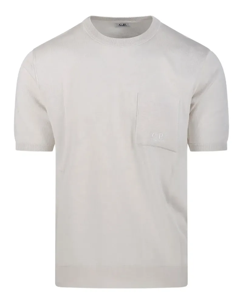C.P. Company logo-embroidered pocket T-shirt - Nude Nude