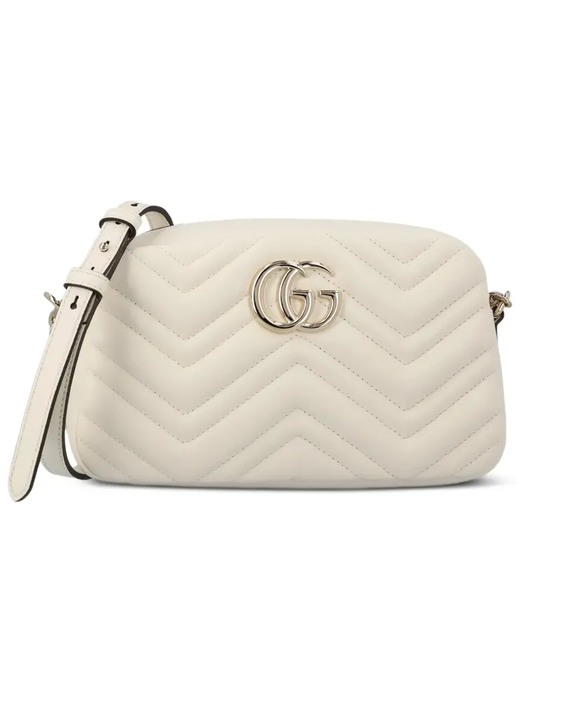 Gucci Kleine GG Marmont Schultertasche mit Chevronmuster - Nude Nude
