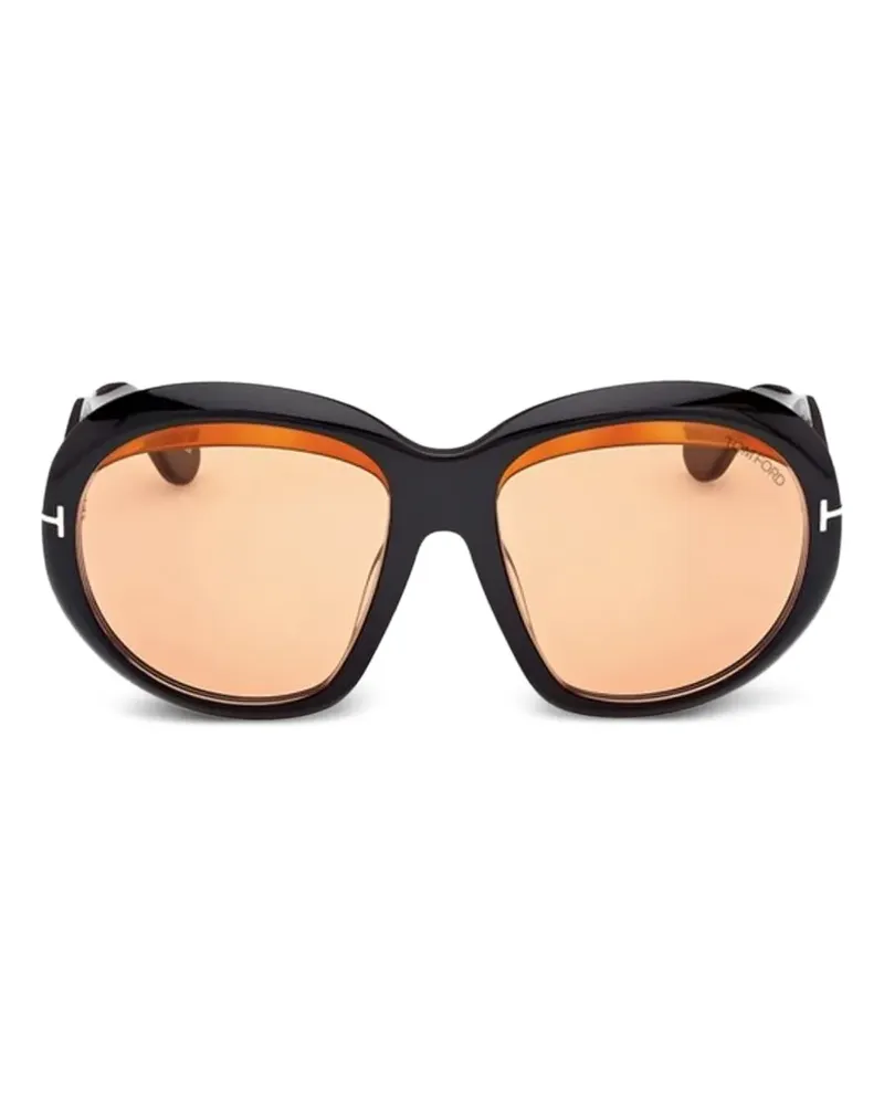 Tom Ford Sonnenbrille in Glanzoptik - Schwarz Schwarz