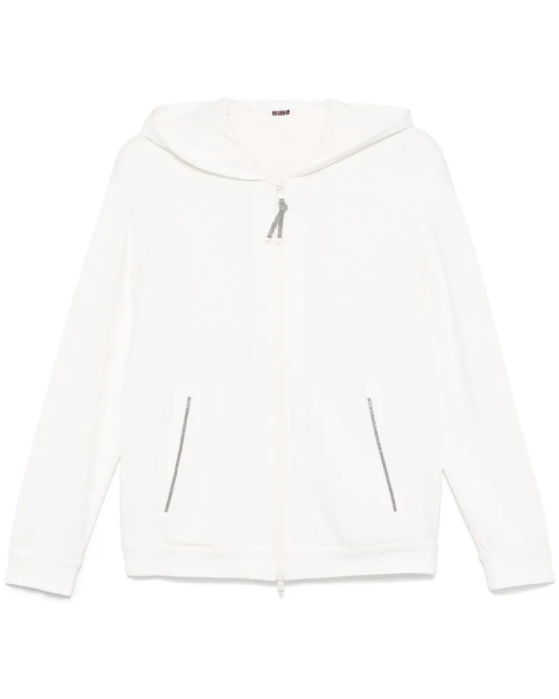 Brunello Cucinelli Hoodie mit Monili-Kette - Weiß Weiß