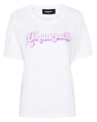 Dsquared2 T-Shirt mit Logo-Print Weiß