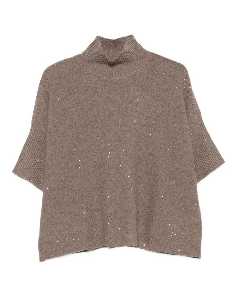 Antonelli Firenze sequin-embellished high-neck sweater - Braun Braun