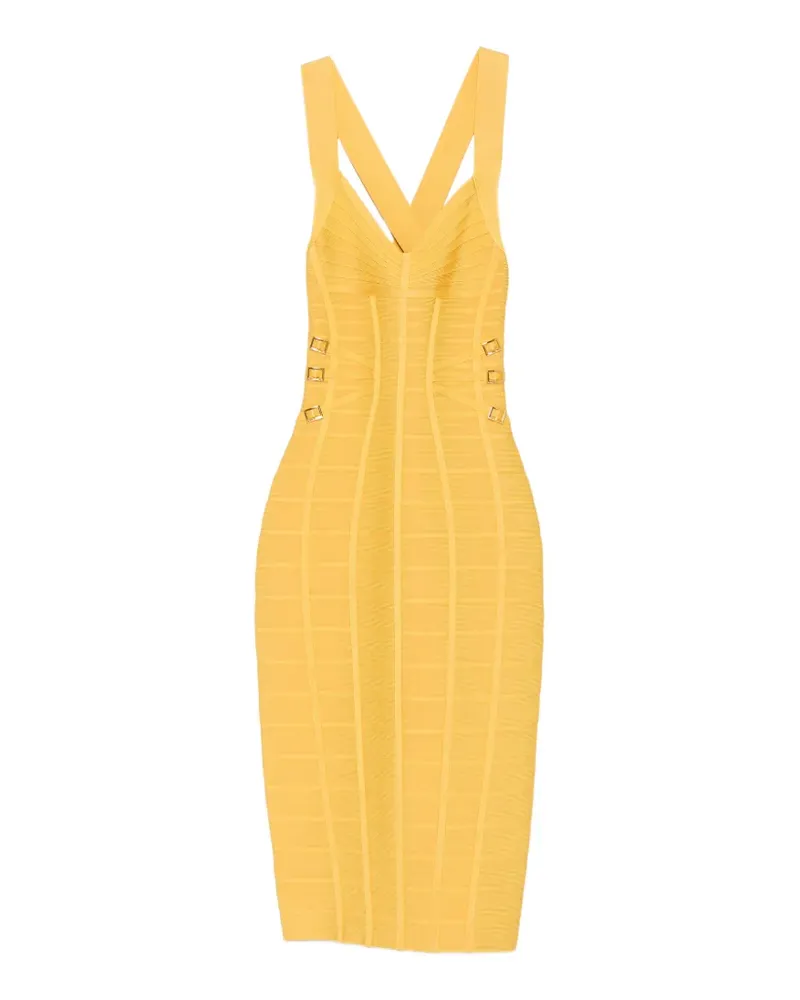 Elisabetta Franchi bandage-effect buckle-detail midi dress - Gelb Gelb