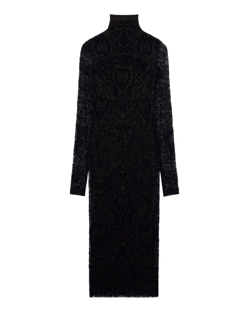 OFF-WHITE Midikleid mit Paisley-Print - Schwarz Schwarz