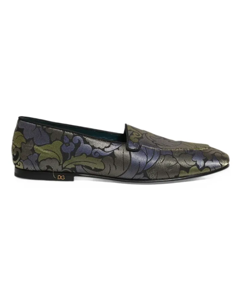 Dolce & Gabbana Loafer mit Blumenmuster - Gold Gold