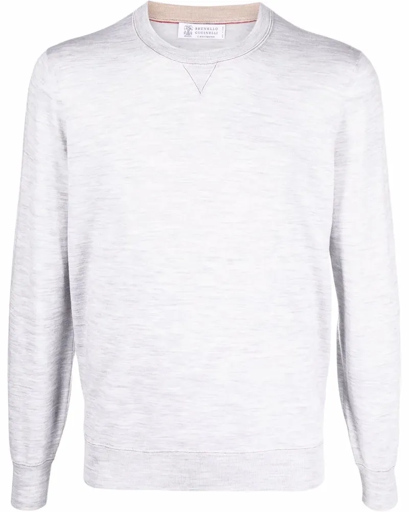 Brunello Cucinelli Fein gestrickter Pullover - Grau Grau