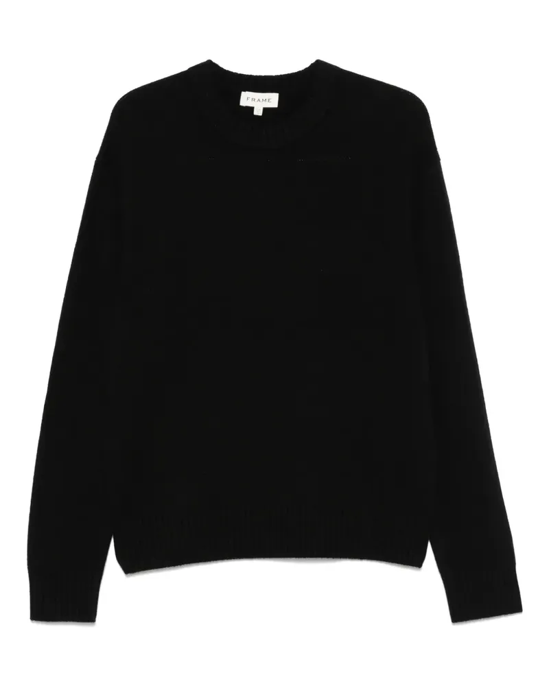 Frame Denim Kaschmirpullover mit rundem Ausschnitt - Schwarz Schwarz