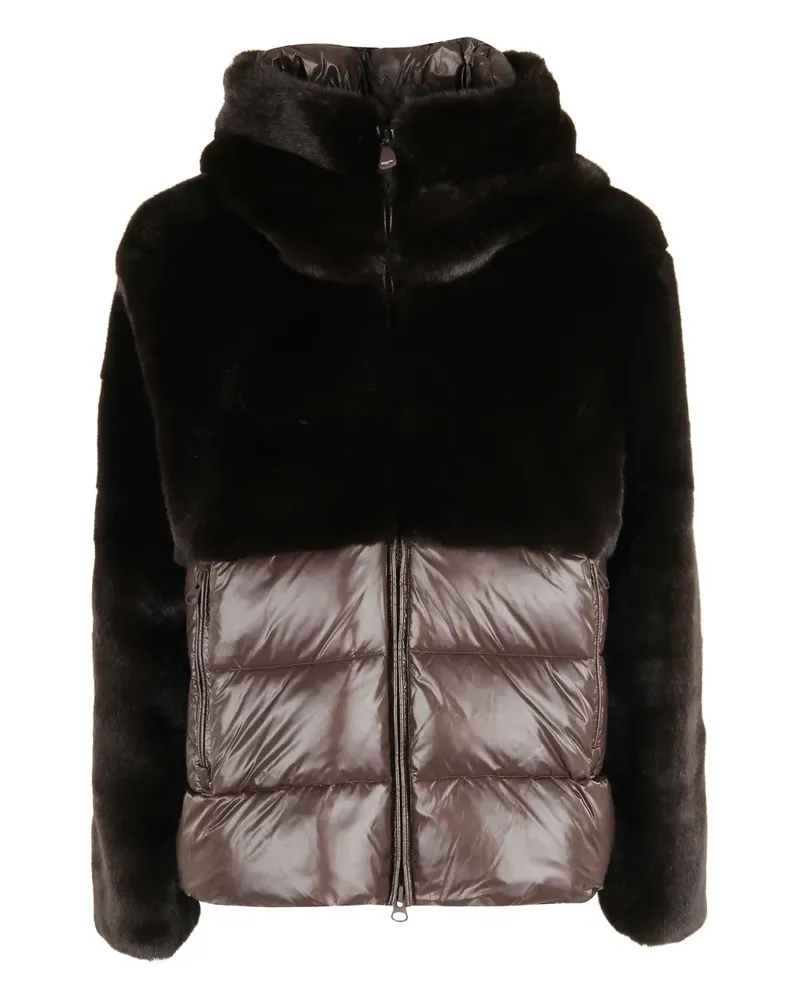Blauer Kapuzenjacke mit Einsätzen - Schwarz Schwarz