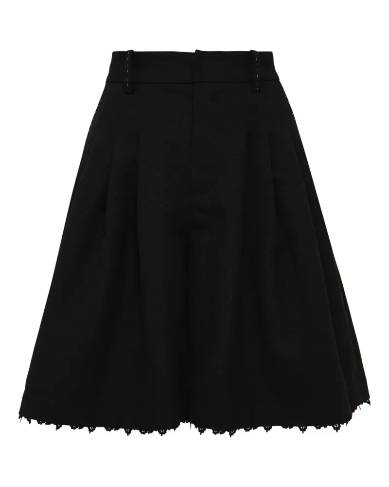 Renli Su lace-trim shorts - Schwarz Schwarz