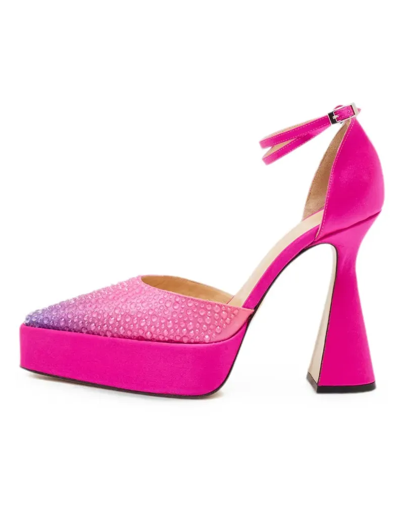Mach & Mach Galaxy Plateau-Pumps mit Kristallen - Rosa Rosa