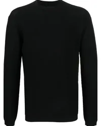 Giorgio Armani Gestrickter Pullover mit Logo Schwarz