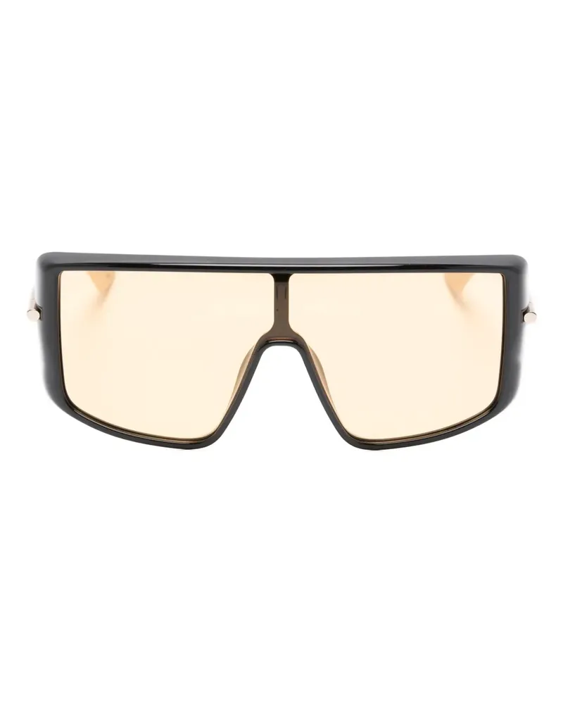 Alexander McQueen Sonnenbrille mit eckiger Form - Schwarz Schwarz
