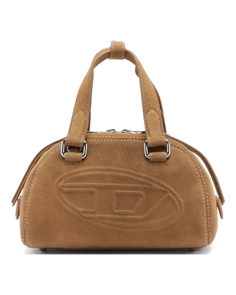 Diesel mini 1DR Dome leather tote bag - Braun Braun