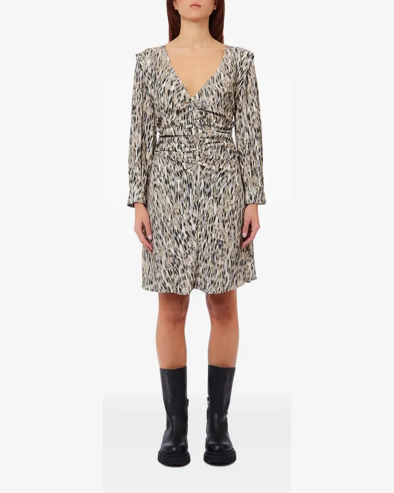 Liu Jo leopard-print ruched mini dress - Nude Nude