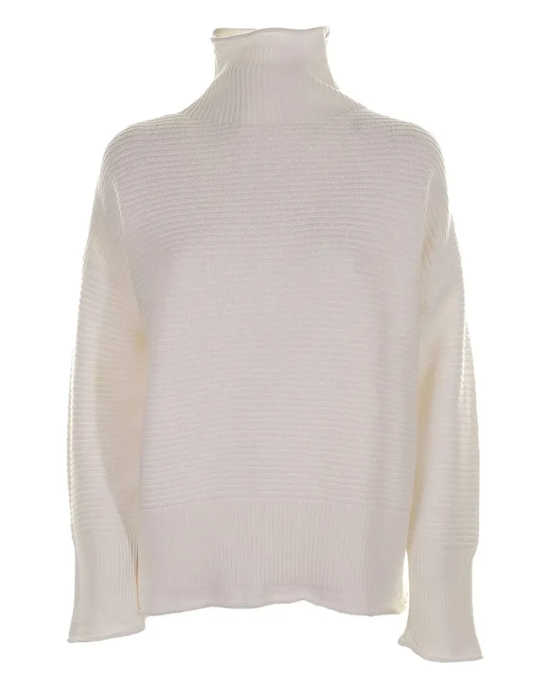 Eleventy Gerippter Rollkragenpullover - Weiß Weiß