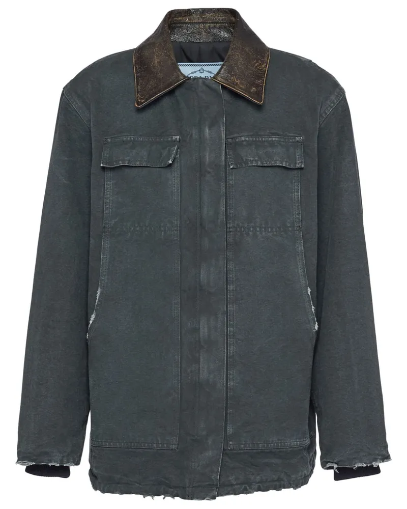Prada Jacke im Distressed-Look - Grau Grau