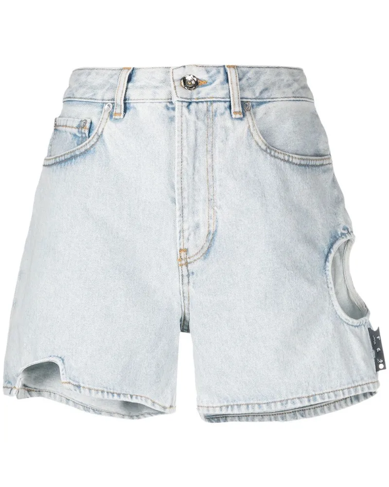OFF-WHITE Denim-Shorts mit hoher Taille - Blau Blau