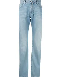 Billionaire Halbhohe Straight-Leg-Jeans Blau