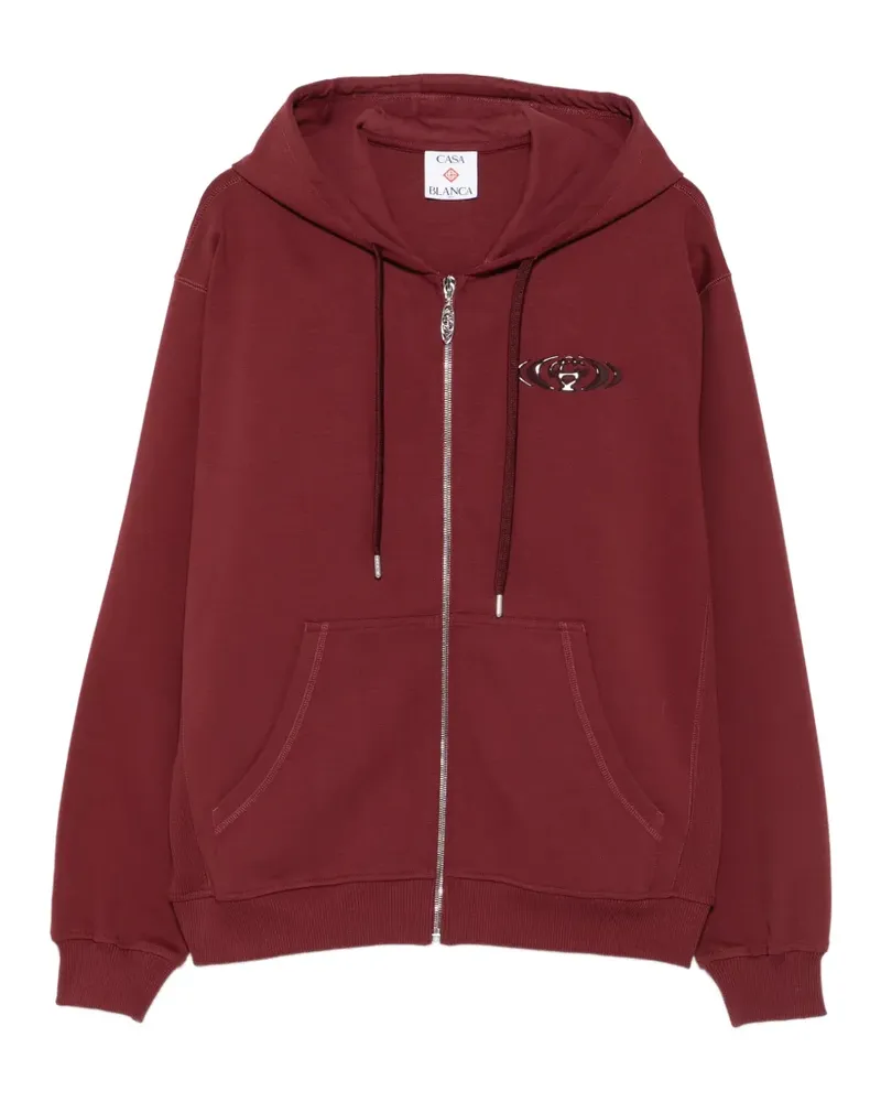 Casablanca Paris logo-patch zip hoodie - Rot Rot