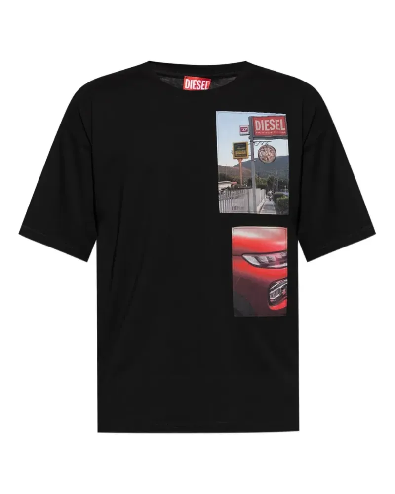 Diesel T-Boxt-T3 T-Shirt mit Foto-Print - Schwarz Schwarz