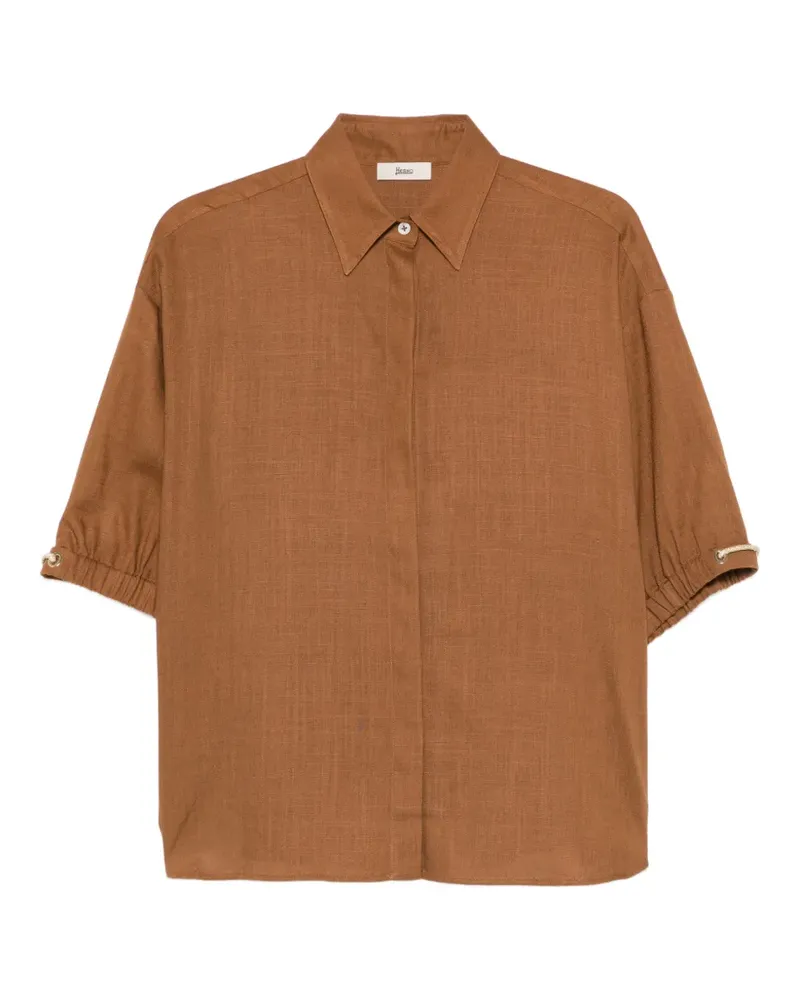 Herno elasticated-sleeves shirt - Braun Braun