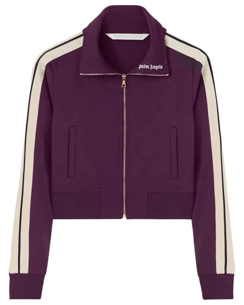 Palm Angels Cropped-Jacke mit Logo-Stickerei - Violett Violett