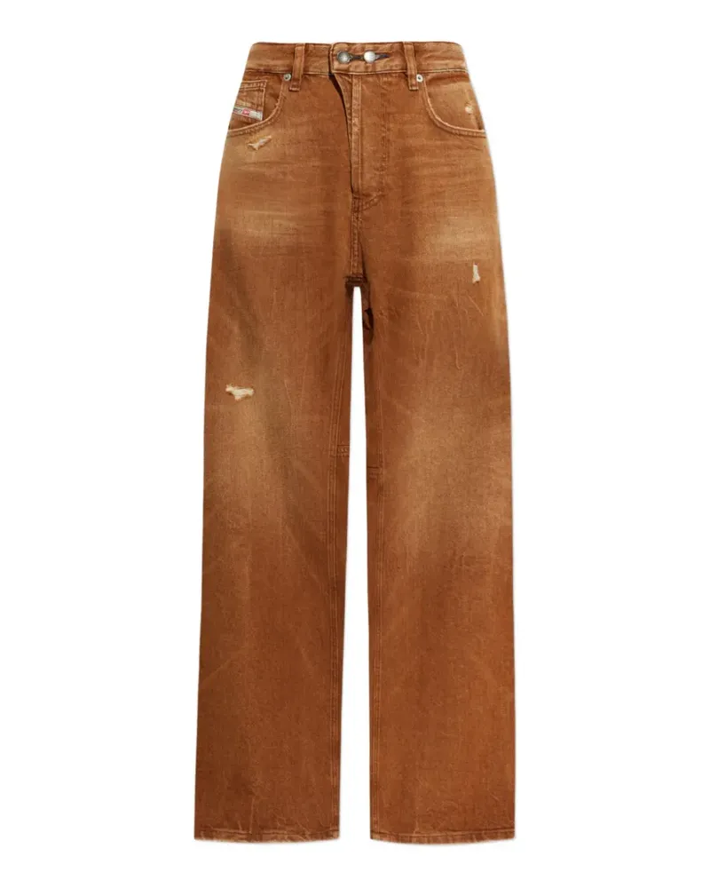 Diesel Weite Jeans im Distressed-Look - Braun Braun