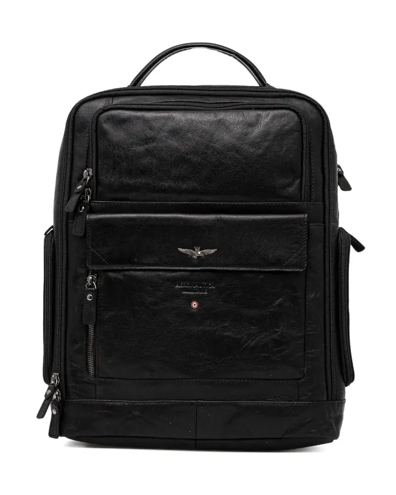 Aeronautica Militare Rucksack mit Reißverschluss - Schwarz Schwarz