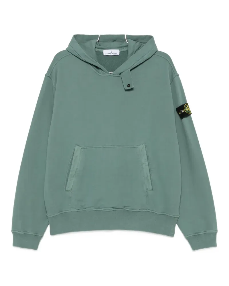 Stone Island logo-patch hoodie - Grün Grün