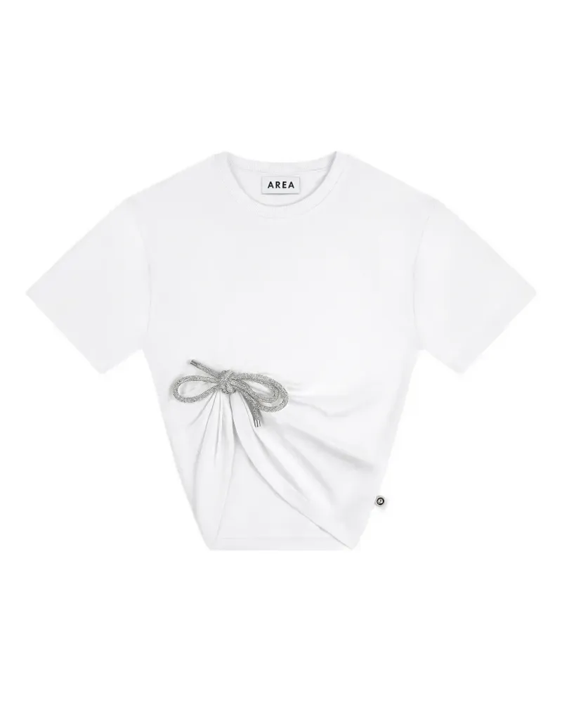 Area T-Shirt mit Kristallknoten - Weiß Weiß