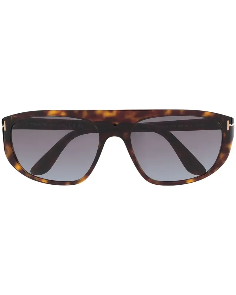 Tom Ford Sonnenbrille mit eckigem Gestell - Braun Braun