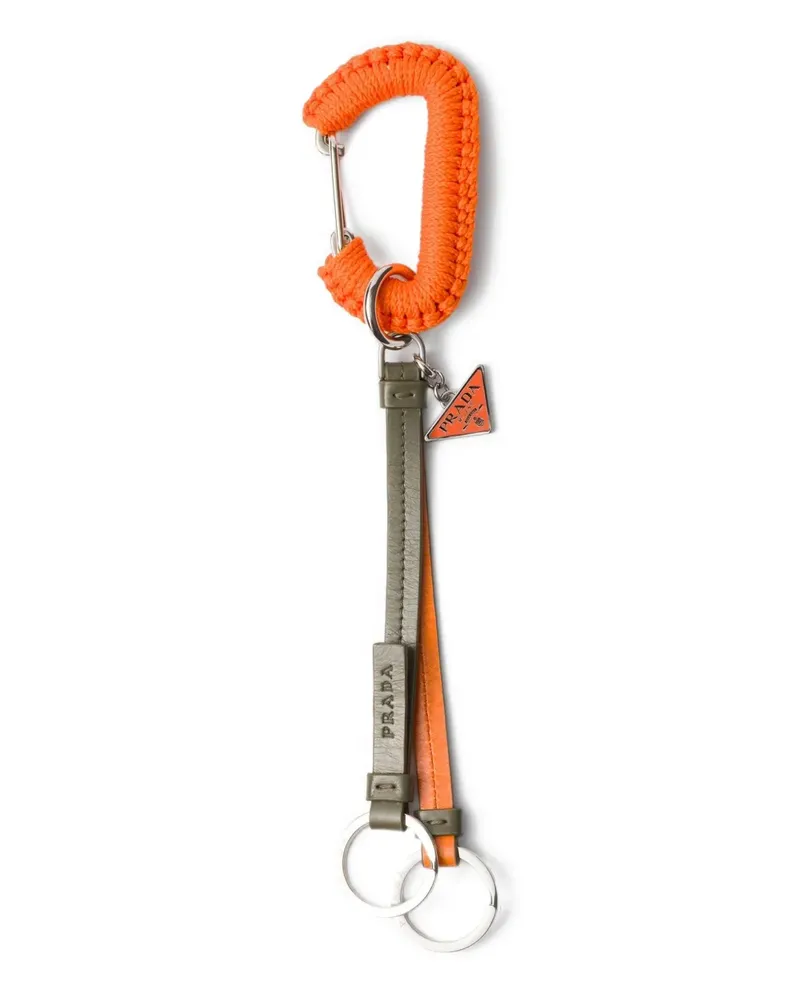 Prada Schlüsselanhänger mit Flechtmuster - Orange Orange