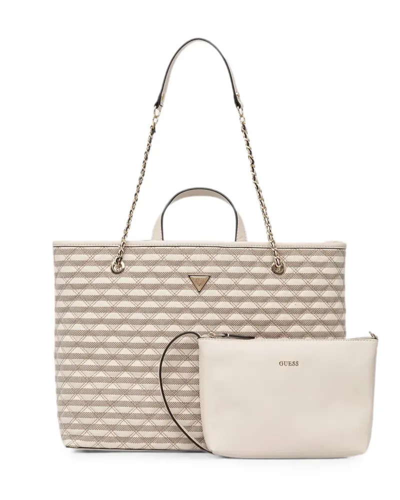 Guess Giully quilted striped tote bag - Nude Nude